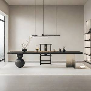 Meja teh desainer Wabi Stillwind, meja teh kayu solid dengan perubahan gradasi warna, meja kayu besar untuk ruang tamu. - Product Image 1