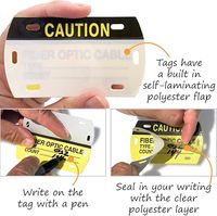 Résistance aux UV froides personnalisées à l'extérieur des étiquettes d'identification nominales sur les étiquettes HDPE à fibres optiques 4 "X 1.5" pour les câbles à fibres optiques extérieurs