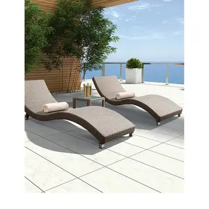 Mobilier de jardin extérieur en rotin et osier, chaises longues pour piscine, emballage empilable