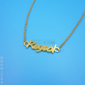 Collar con Letra Inglesa en Aleación Personalizada, Chapado en Oro, Cadena para Clavícula para Mujer con Diseño de Logotipo - Product Image 1
