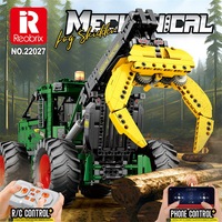Juguete de Codificación de Tractores Eléctricos Programables, Juego de Bloques de Construcción con Control Remoto Creativo, Educativo STEM, para Niños