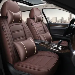 Accessoires d'intérieur automobile cuir de luxe ajustement universel ensemble complet housse de siège de voiture pour cinq places berlines suvs - Product Image 4