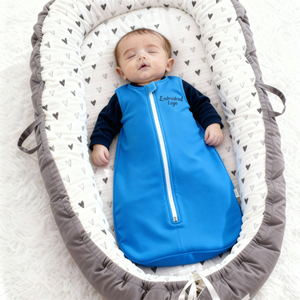 Sac de couchage à langer avec fermeture à glissière bidirectionnelle pour bébé | Couverture portable 100% coton pour un sommeil plus sûr, couleurs et tailles personnalisées - Product Image 3