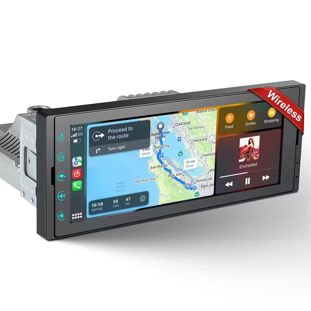 Single Din 6.9 Inch Touch Screen Android Multimedia Player with GPS CD Player for WiFi AHD Backup Camera FM/AM/RDS Radio
