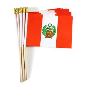 Custom Election Hand Stick Flags Wood Pole Small Party Hand Held Waving Flag