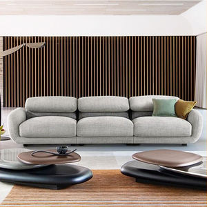 Sofá de tela de lujo ligero italiano, diseñador moderno minimalista, villa, sala de estar, sofá recto plegable con respaldo alto - Product Image 2