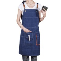 Tablier de cuisine en toile de coton robuste, logo personnalisé, col suspendu, poches pour chef, cuisine, artisanat, barbecue, dessin