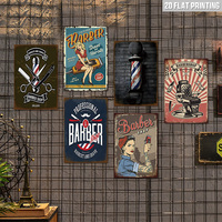 Juego de Letreros Metálicos Vintage para Barbería, Decoración Retro para Pared de Barbería, Salón, Bar o Cuarto de Hombre