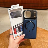 Coque de protection antichoc avec béquille et support d'objectif pour iPhone 18, 17, 16 Pro Max, 18 Pro, avec boîte