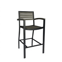 Tabouret de bar moderne en aluminium sans accoudoirs, chaise de comptoir avec assise en plastique ou en bois, pour restaurant, café, bar à domicile