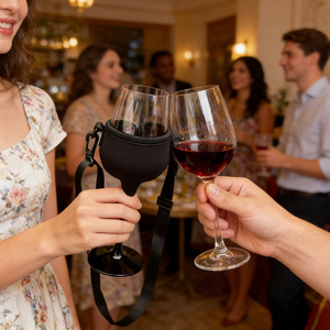 Portavasos de Boda Personalizado con Logotipo, Funda de Neopreno para Copas de Vino, Portavasos Personalizado con Correa - Product Image 5
