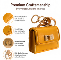 Porte-clés personnalisé en cuir PU, mini sac à main pour femme, breloque de sac, accessoire de sac, boucle dorée, porte-clés, cadeau promotionnel, commande en gros