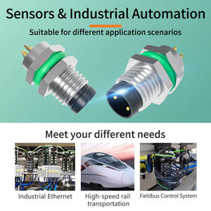 Conector M8-A-2 Macho de Latón Chapado en Oro para Cable de Soldadura, IP67/IP68 Impermeable, Montaje Frontal, 2 Pines, Circular, para Panel - Product Image 2