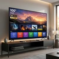 Téléviseur intelligent 4K UHD de 100 pouces avec rétroéclairage LED, écran large LCD et Wi-Fi pour l'hôtellerie et le divertissement à domicile