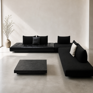 Canapé modulaire à profil bas, assise profonde, chaise longue, coussins détachables, canapé sectionnel pour salon, villa, appartement - Product Image 1