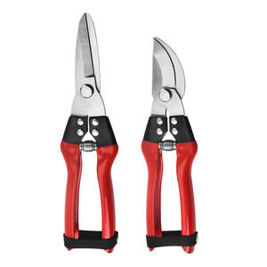 Tijeras de podar con mango de plástico rojo, hoja de acero inoxidable, herramienta manual de jardín para podar ramas - Product Image 5