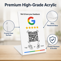 Support de table NFC Google Review avec support de panneau en acrylique pour code QR pour clinique dentaire et retour d'opinion des patients en santé - Usine chinoise