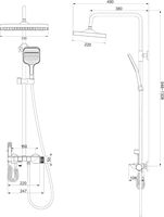 Sistema de ducha termostático de acero cromado, juego completo con rociador de lluvia/suave/pausa, cabezal de ducha cuadrado de un solo grifo, soporte de suelo y pared