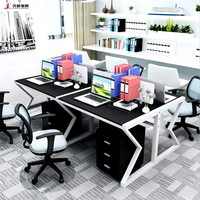 JIUSHUN Mobilier de bureau personnalisable, poste de travail moderne en panneaux de bois, bureau pour personnel d'entreprise pour 4, 6 ou 8 personnes