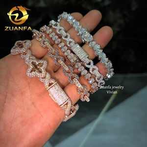 <span class=keywords><strong>Bracciale</strong></span> Tennis di Lusso con Diamanti Moissanite VVS, Gioielli Hip Hop Raffinati, <span class=keywords><strong>Bracciale</strong></span> a Catena Tennis in <span class=keywords><strong>Argento</strong></span> Sterling <span class=keywords><strong>925</strong></span> alla Moda - Product Image 1