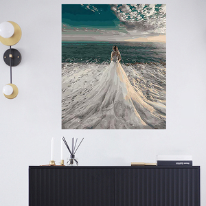 Pintura por Números DIY, Paisajes, Chica, Mujer, Paisaje Marino, Lienzo, Arte de Pared, Cuadro, Pintura sin Marco, Manualidades, Regalos, Set <span class=keywords><strong>para</strong></span> Adultos - Product Image 5