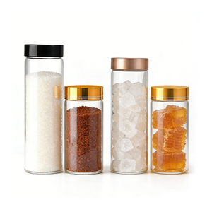 Conteneur de stockage alimentaire en verre pour la cuisine, en forme de cylindre, empilable, écologique, sans BPA, hermétique, 240 ml-400 ml, vente en gros - Product Image 3