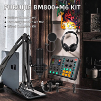 Kit d'enregistrement avec microphone à condensateur bidirectionnel filaire BM800+M6 pour cartes son et mixeurs audio
