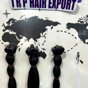 ผมแท้ Trp Hair Export คุณภาพสูง 24 นิ้ว 100% เวอร์จิ้นอินเดียนแฮร์ ต่อผม 100 กรัม เย็บสองชั้นด้วยเครื่องจักร ทุกสี - Product Image 1