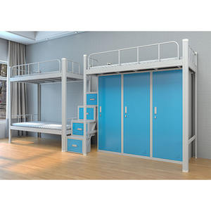 Dormitorio Hierro Acero Armario Habitación Barato Loft Escalera Niño Casa Almacenamiento Precio Metal Chica Adolescente Niños Litera Cama Con Escritorio - Product Image 2