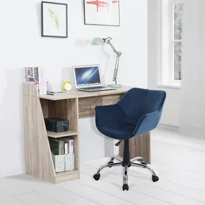 Заводской поставщик, эргономичное поворотное синее бархатное офисное кресло для дома и офиса