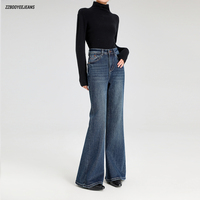 Jean droit en denim délavé turc Black Label, nouvelle collection automne, taille haute, amincissant, évasé, fuselé, coupe régulière