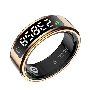 Anillo Inteligente R11C con Monitor de Frecuencia Cardíaca, Oxígeno en Sangre, Podómetro, Pantalla LED, Carga Inalámbrica, Control por Gestos, Talla 6 - Product Image 1