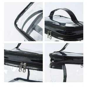 Estuches de Cosméticos Transparentes de Moda con 2 Compartimentos, Bolsa de Maquillaje de PVC Transparente Impermeable para Viaje, Bolsa de Aseo Transparente de 2 Capas - Product Image 6