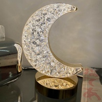 Lampe de Table en acrylique Rechargeable, Style Morden, boule de lune étoiles cristal moderne de luxe, lampe de Table décorative