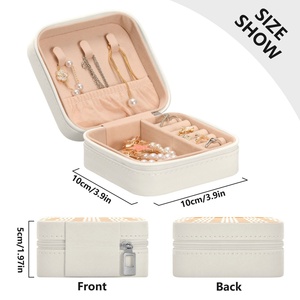 Custom Print Leather Jewelry Case Portable Zipper Jewelry <b>Storage</b> Box Hawaii Palaka Design Women Travel Jewelry <b>Boxes</b> Organizer - Product Image 5
