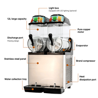 Moseener Machine Commerciale à Granités Équipement pour Bubble Tea Machine à Crème Glacée pour Barbotine avec 3 Réservoirs Distributeur de Boissons pour Restaurant