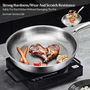 Non-coated Pure Titanium Eco-Friendly 28cm Frying <b>Pan</b> <b>Skillet</b> Fish Scale Hammer Pattern Gas Induction Cookers - Product Image 3