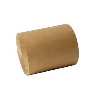 Rollo de papel de cartón Kraft marrón biodegradable de calidad alimentaria al por mayor de fábrica para contenedor de envasado de alimentos