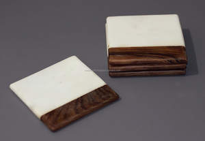 Posavasos de taza de té antiadherente de madera de mármol ecológico, alfombrilla cuadrada de piedra Natural para mesa de restaurante de Hotel en casa, venta al por mayor - Product Image 3