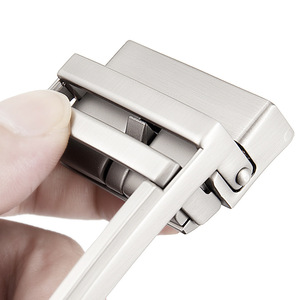 Hebilla <span class=keywords><strong>de</strong></span> Cinturón Automática <span class=keywords><strong>de</strong></span> Lujo para Hombre con Logotipo Personalizado, Fabricada en Aleación <span class=keywords><strong>de</strong></span> Zinc Plateada, Venta al Por Mayor - Product Image 3