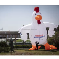 Poulet blanc gonflable géant personnalisé Publicité blanche Cartoon Décoration extérieure Poulet publicitaire gonflable