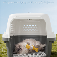 Cage de transport pour chat approuvée par la compagnie aérienne et approuvée par l'IATA, avec porte en métal, en plastique