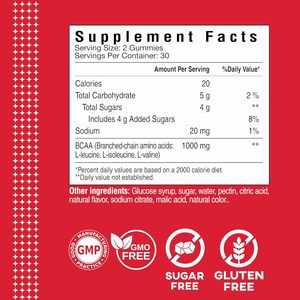 Gummies d'acides <span class=keywords><strong>aminés</strong></span> à chaîne ramifiée (BCAA) 60 unités OEM ODM Complément de récupération pour le fitness - Product Image 6