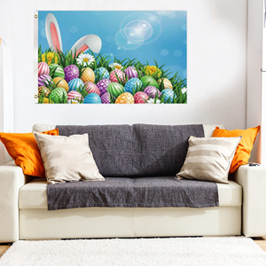 Easter Day Double Sided 3 * 5FT <b>Flag</b> Cartoon Pattern Digital Printing Decoration - Product Image 1