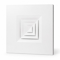 Diffuseur de plafond carré 4 voies en acier et aluminium pour ventilation HVAC avec registre optionnel
