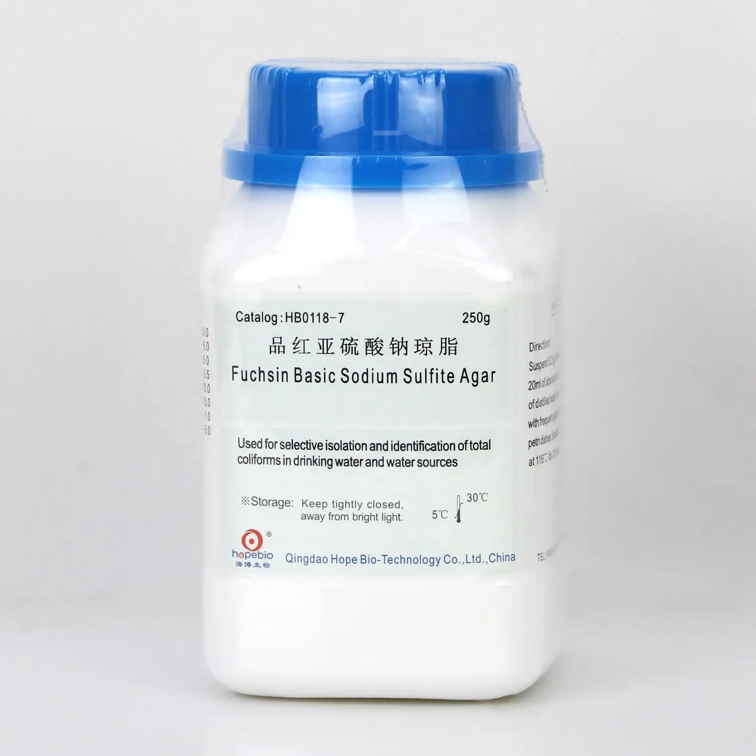 ♡ Sin Basic Sodium sulfit Agar untuk isolasi selektif dan identifikasi total coliform dalam air minum