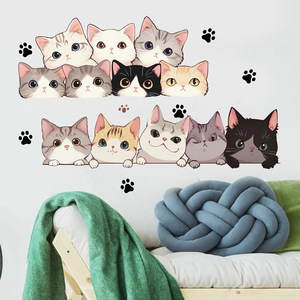 Autocollants transfrontaliers <span class=keywords><strong>Amazon</strong></span> un groupe d'autocollants de chat mignon pour la décoration de chambres, de chambres, de salons et de murs d'accent - Product Image 2