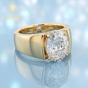 Anello da Uomo in Argento 925 con Moissanite Taglio Ovale Personalizzato, Gioiello Raffinato per <span class=keywords><strong>Fidanzamento</strong></span> e Matrimonio - Product Image 3