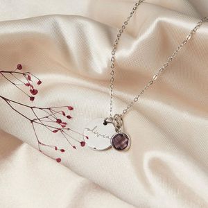 Collier personnalisé YBcustom avec nom gravé, en acier inoxydable, zircon, chaîne tendance, breloque ronde gravée, plaqué or 18 carats - Product Image 5