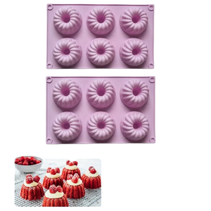 Moule à gâteau en silicone <span class=keywords><strong>Savarin</strong></span> à 6 cavités, moule à pâtisserie pour chocolat et glaçons DIY - Product Image 1